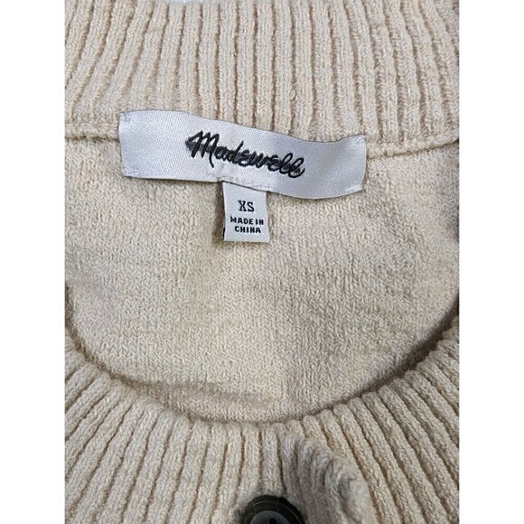 MADEWELL Brampton Crop Cardigan Sweater Ivory Cream Size XS - Picture 4 of 8